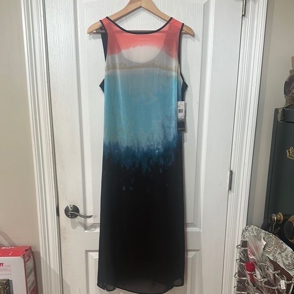 Kensie Dresses & Skirts - Kenzie size M watercolor tie-dye look sleeveless lined midi dress new with tags